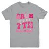 Bruh Its My 7th Birthday Pink 7 Year Old Coquette Groovy Youth Shirt | teecentury