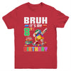 Bruh Its My 8th Birthday Master Builder Dabbing Block Brick Youth Shirt | teecentury