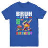 Bruh Its My 8th Birthday Master Builder Dabbing Block Brick Youth Shirt | teecentury