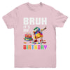 Bruh Its My Birthday Master Builder Dabbing Blocks Bricks Youth Shirt | teecentury