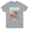 Bruh Its My Birthday Master Builder Dabbing Blocks Bricks Youth Shirt | teecentury