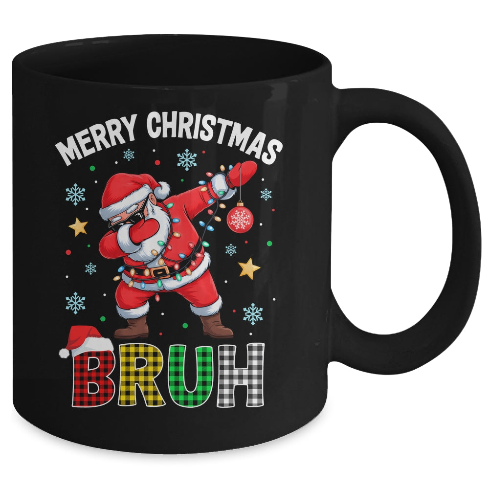 Bruh Merry Christmas Xmas Dabbing Santa Mens Boys Kids Mug | teecentury