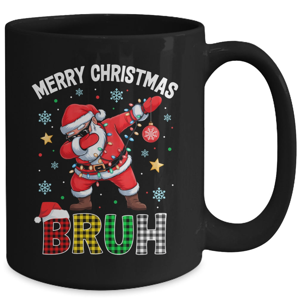 Bruh Merry Christmas Xmas Dabbing Santa Mens Boys Kids Mug | teecentury