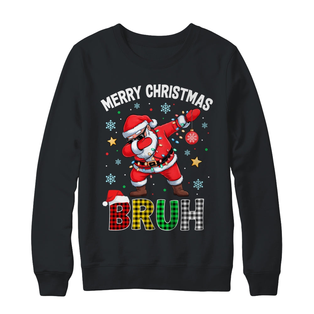 Bruh Merry Christmas Xmas Dabbing Santa Mens Boys Kids Shirt & Sweatshirt | teecentury