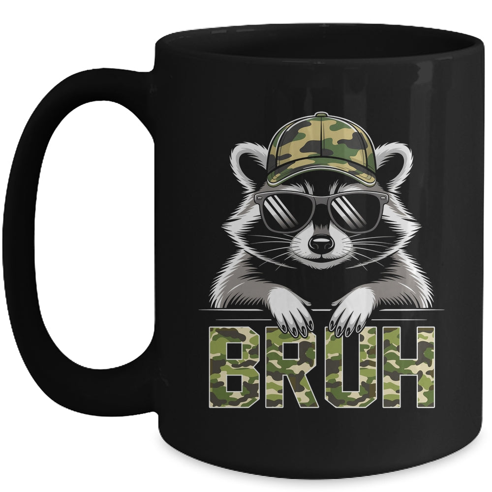 Bruh Raccoon Trash Racoon Camo Hat Youth Teens Kids Lover Mug | teecentury