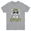 Bruh Raccoon Trash Racoon Camo Hat Youth Teens Kids Lover Youth Shirt | teecentury