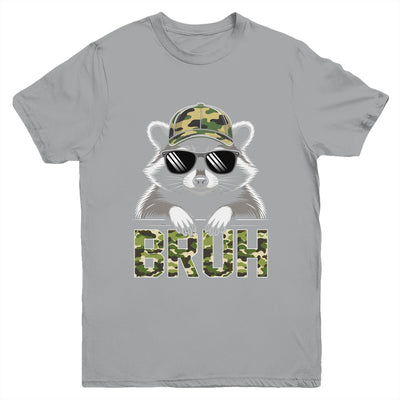 Bruh Raccoon Trash Racoon Camo Hat Youth Teens Kids Lover Youth Shirt | teecentury