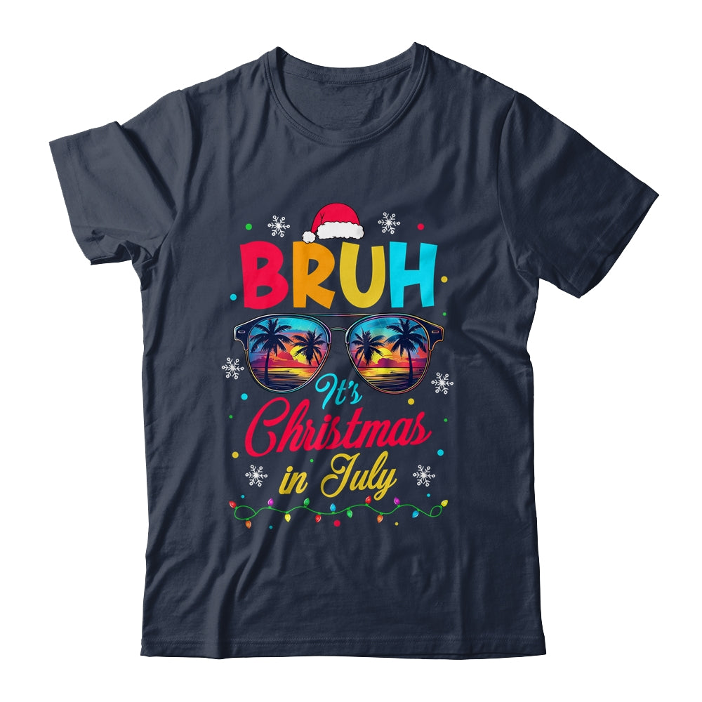 Bruh Santa Claus Sunglasses Beach Christmas In July Shirt & Tank Top | teecentury