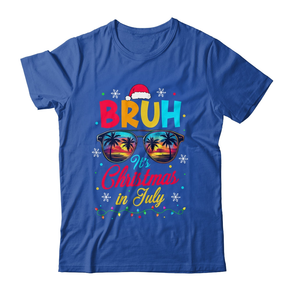 Bruh Santa Claus Sunglasses Beach Christmas In July Shirt & Tank Top | teecentury