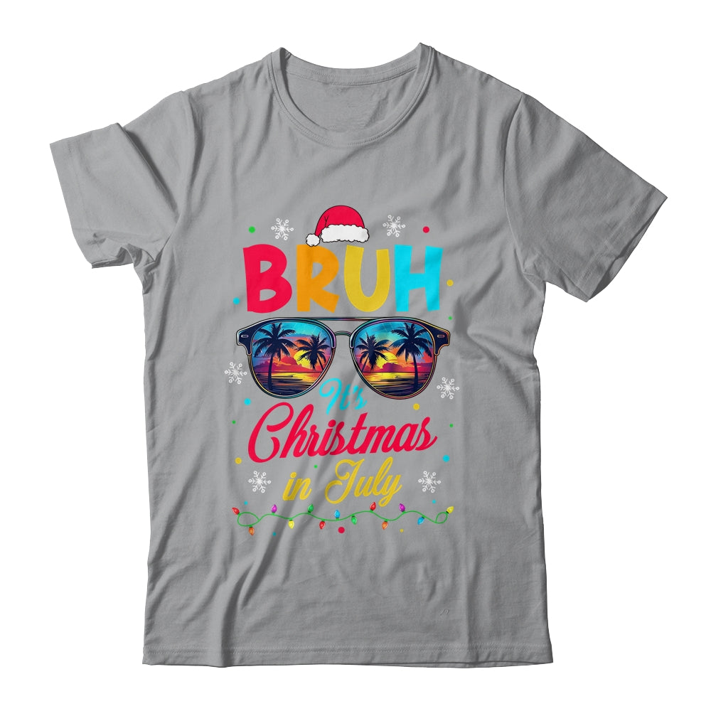 Bruh Santa Claus Sunglasses Beach Christmas In July Shirt & Tank Top | teecentury