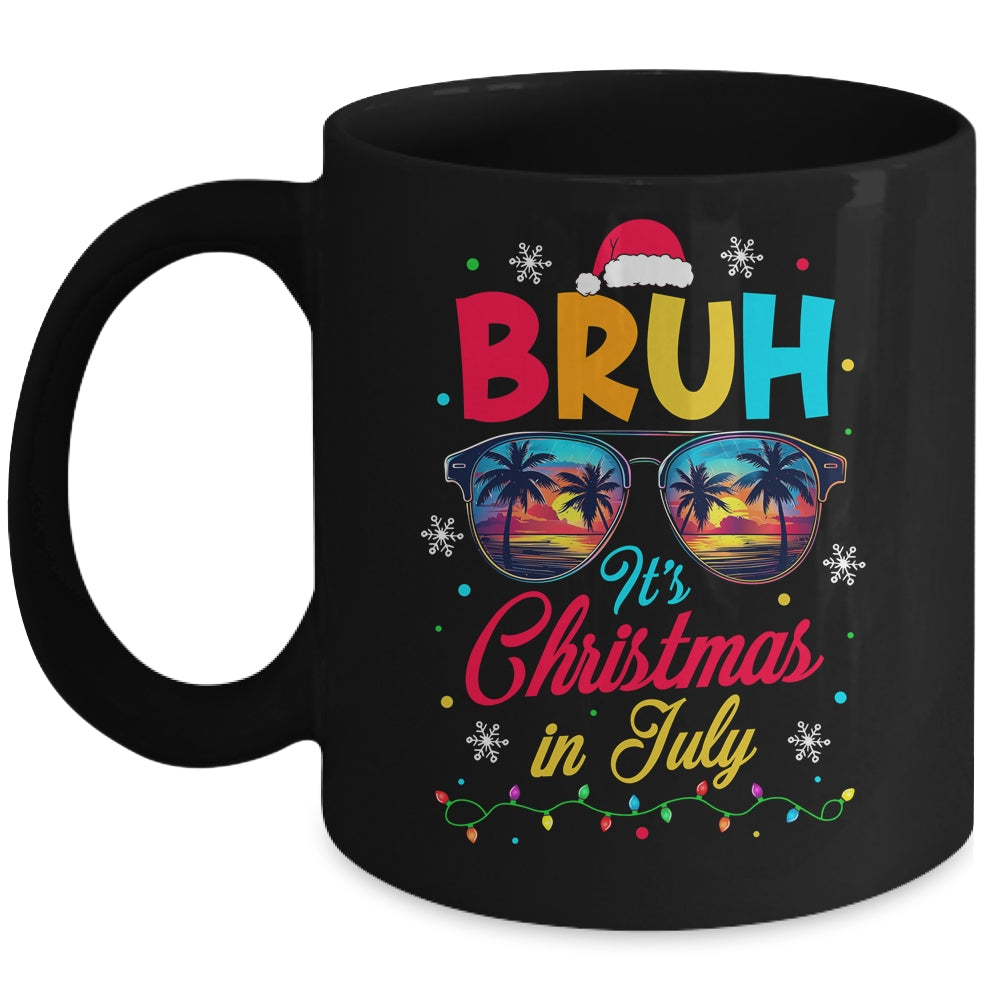 Bruh Santa Claus Sunglasses Beach Christmas In July Mug | teecentury