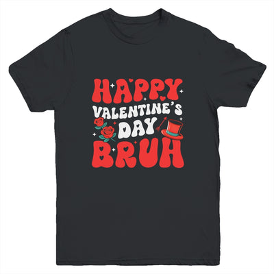 Bruh Valentines Day Teens Boys Kids Heart Valentine Youth Shirt | teecentury