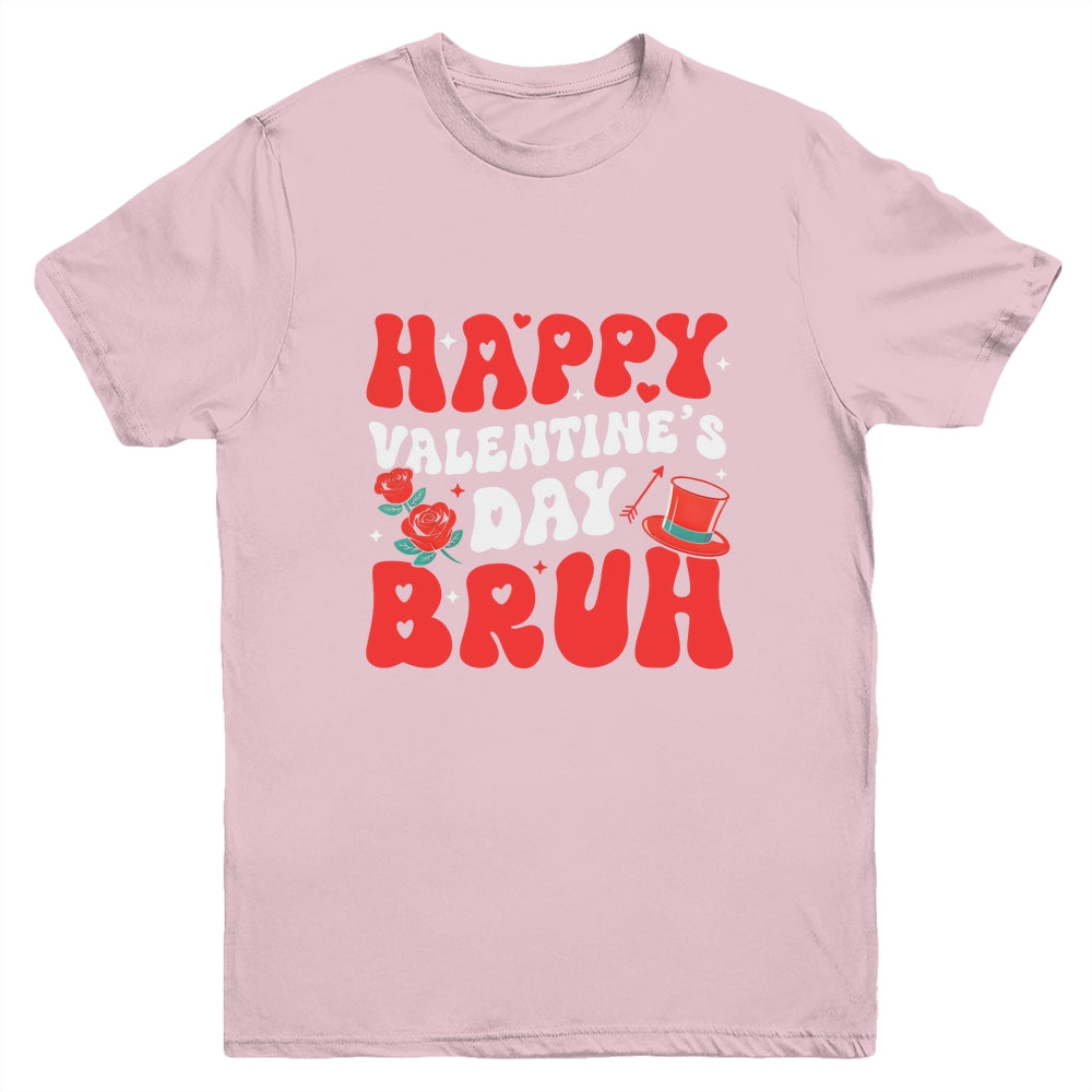 Bruh Valentines Day Teens Boys Kids Heart Valentine Youth Shirt | teecentury