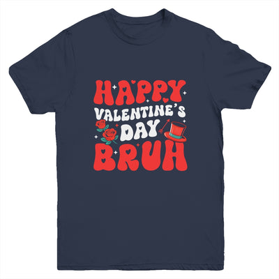 Bruh Valentines Day Teens Boys Kids Heart Valentine Youth Shirt | teecentury