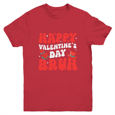 Bruh Valentines Day Teens Boys Kids Heart Valentine Youth Shirt | teecentury