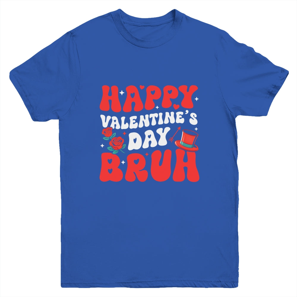 Bruh Valentines Day Teens Boys Kids Heart Valentine Youth Shirt | teecentury
