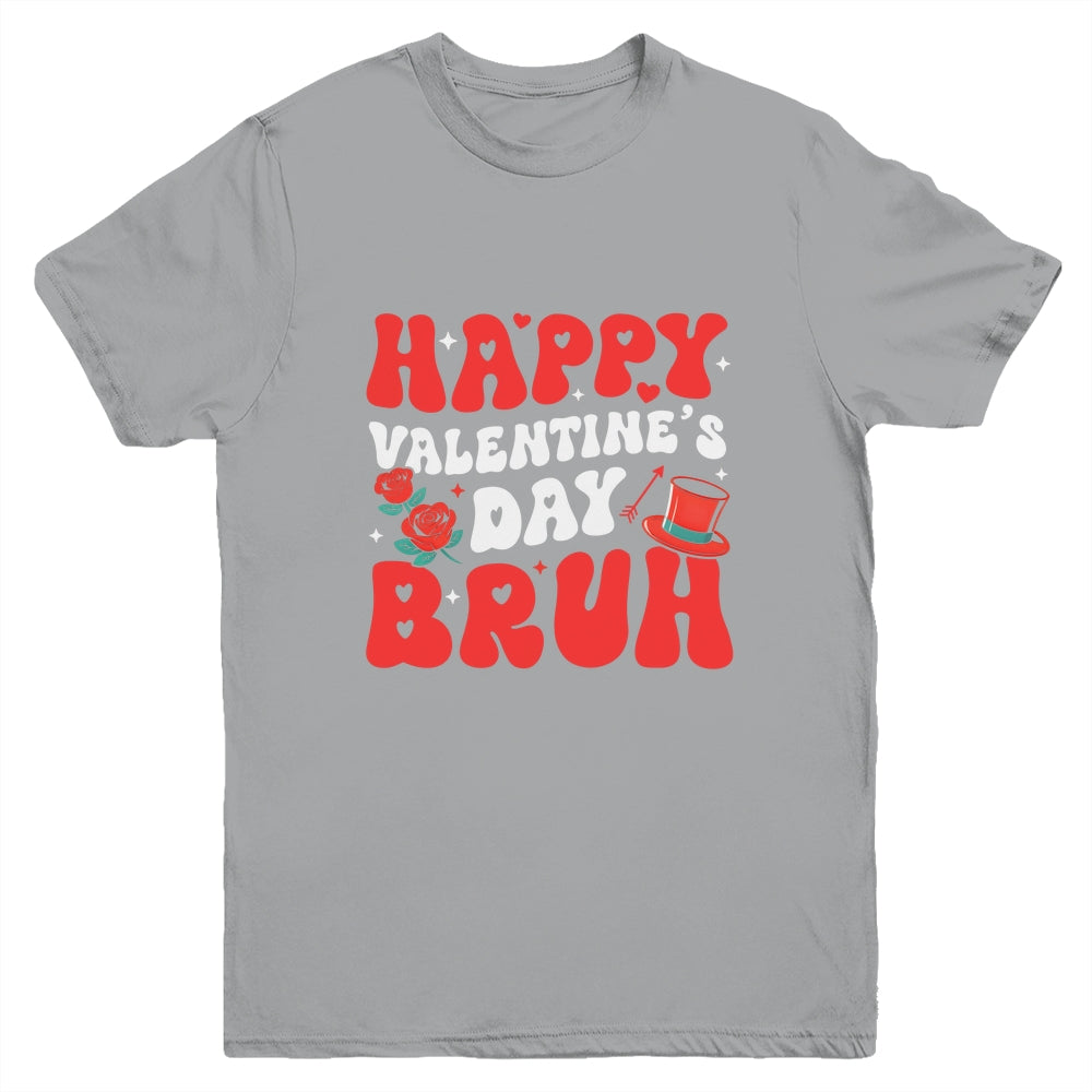 Bruh Valentines Day Teens Boys Kids Heart Valentine Youth Shirt | teecentury