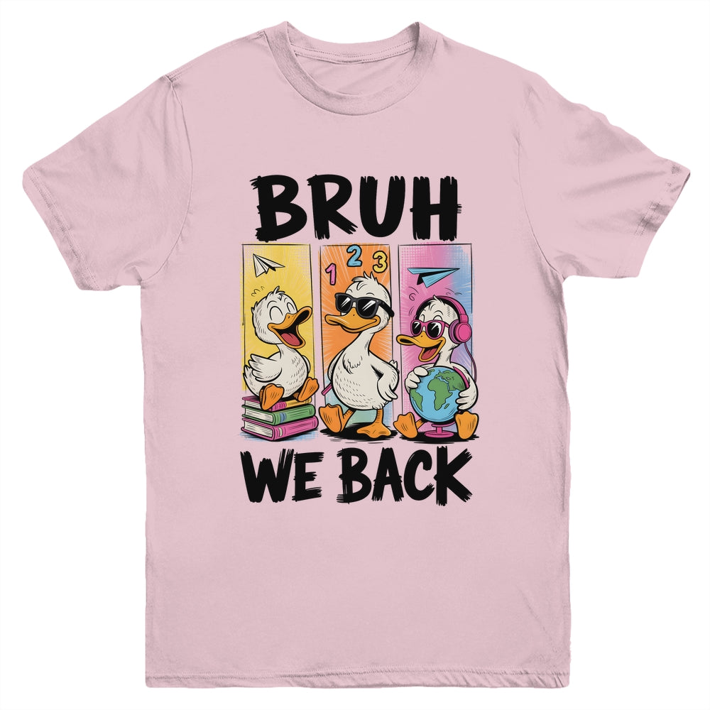 Bruh We Back Goose Back To School Retro Goose First Day Youth Shirt | teecentury