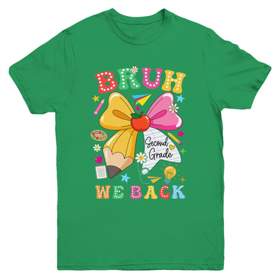 Bruh We Back Second Grade Pencil Bow Back To School 2nd Grade Youth Shirt | teecentury