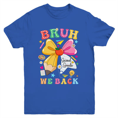 Bruh We Back Second Grade Pencil Bow Back To School 2nd Grade Youth Shirt | teecentury