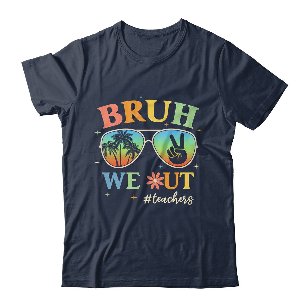Bruh We Out Teachers Groovy Retro Happy Last Day Of School Shirt & Tank Top | teecentury