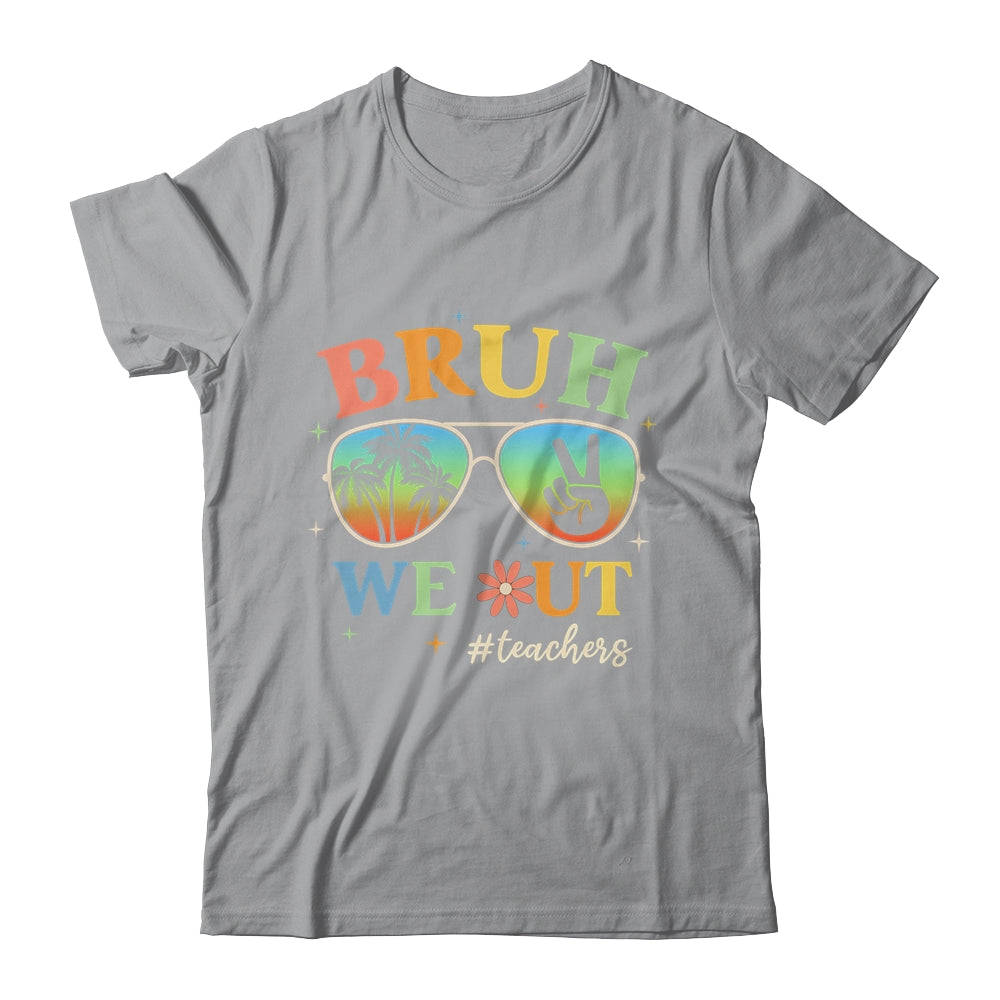 Bruh We Out Teachers Groovy Retro Happy Last Day Of School Shirt & Tank Top | teecentury