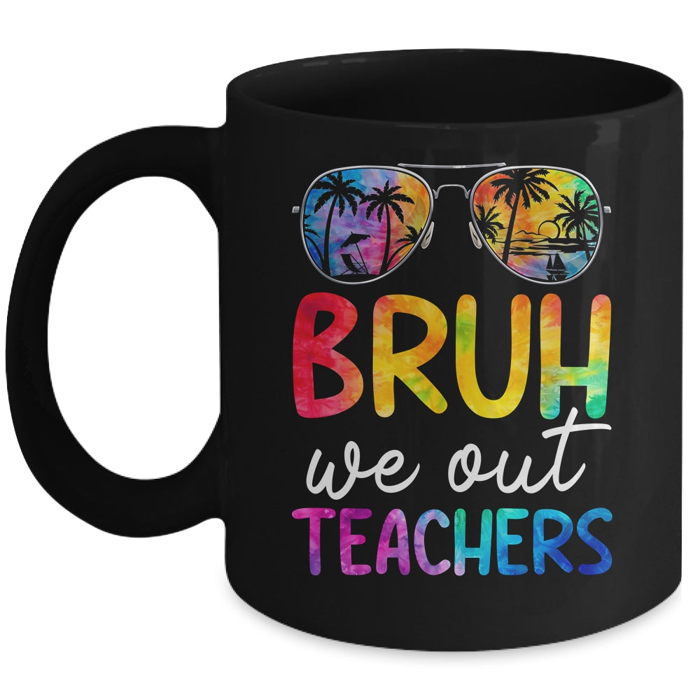 Bruh We Out Teachers Happy Last Day Of School Retro Tie Dye Mug | teecentury