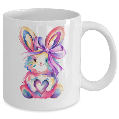 Brushstroke Bunny Easter Pink Bunny Coquette Bow Girls Mug | teecentury
