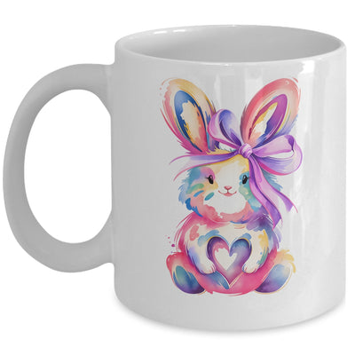 Brushstroke Bunny Easter Pink Bunny Coquette Bow Girls Mug | teecentury