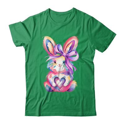 Brushstroke Bunny Easter Pink Bunny Coquette Bow Girls Shirt & Sweatshirt | teecentury