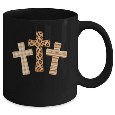 Brushstroke Cross God Faith Leopard Jesus Christian Women Mug | teecentury