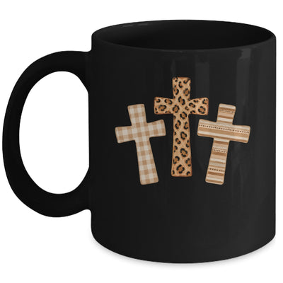 Brushstroke Cross God Faith Leopard Jesus Christian Women Mug | teecentury