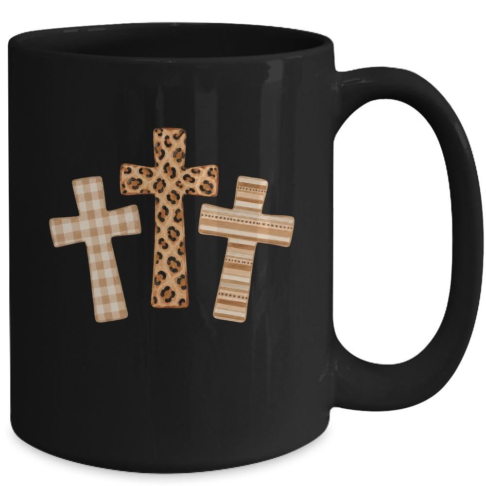 Brushstroke Cross God Faith Leopard Jesus Christian Women Mug | teecentury