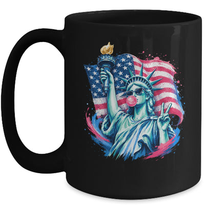 Brushstroke Statue Of Liberty Blowing Bubble Gum 4Th Of July Mug | teecentury