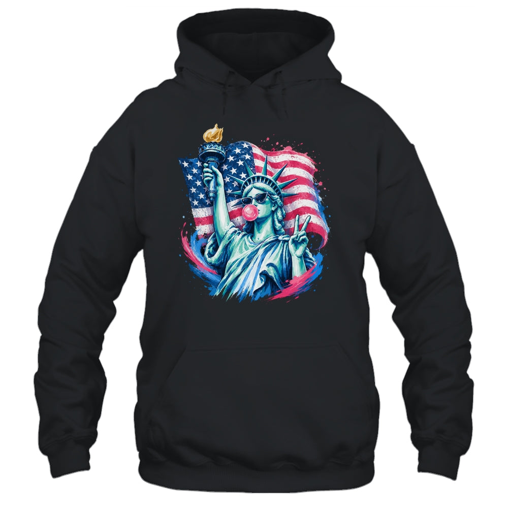 Brushstroke Statue Of Liberty Blowing Bubble Gum 4Th Of July Shirt & Tank Top | teecentury