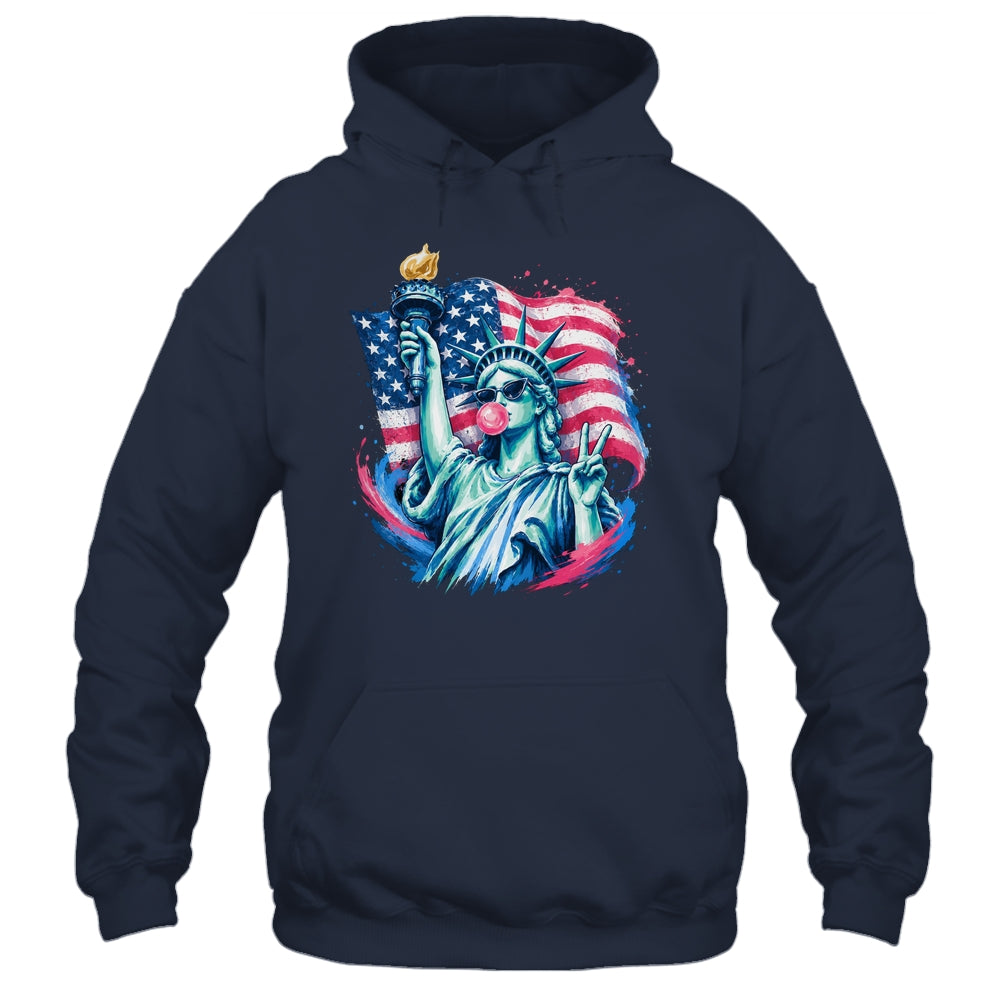 Brushstroke Statue Of Liberty Blowing Bubble Gum 4Th Of July Shirt & Tank Top | teecentury
