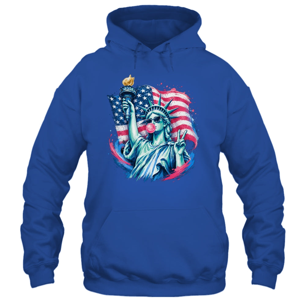 Brushstroke Statue Of Liberty Blowing Bubble Gum 4Th Of July Shirt & Tank Top | teecentury