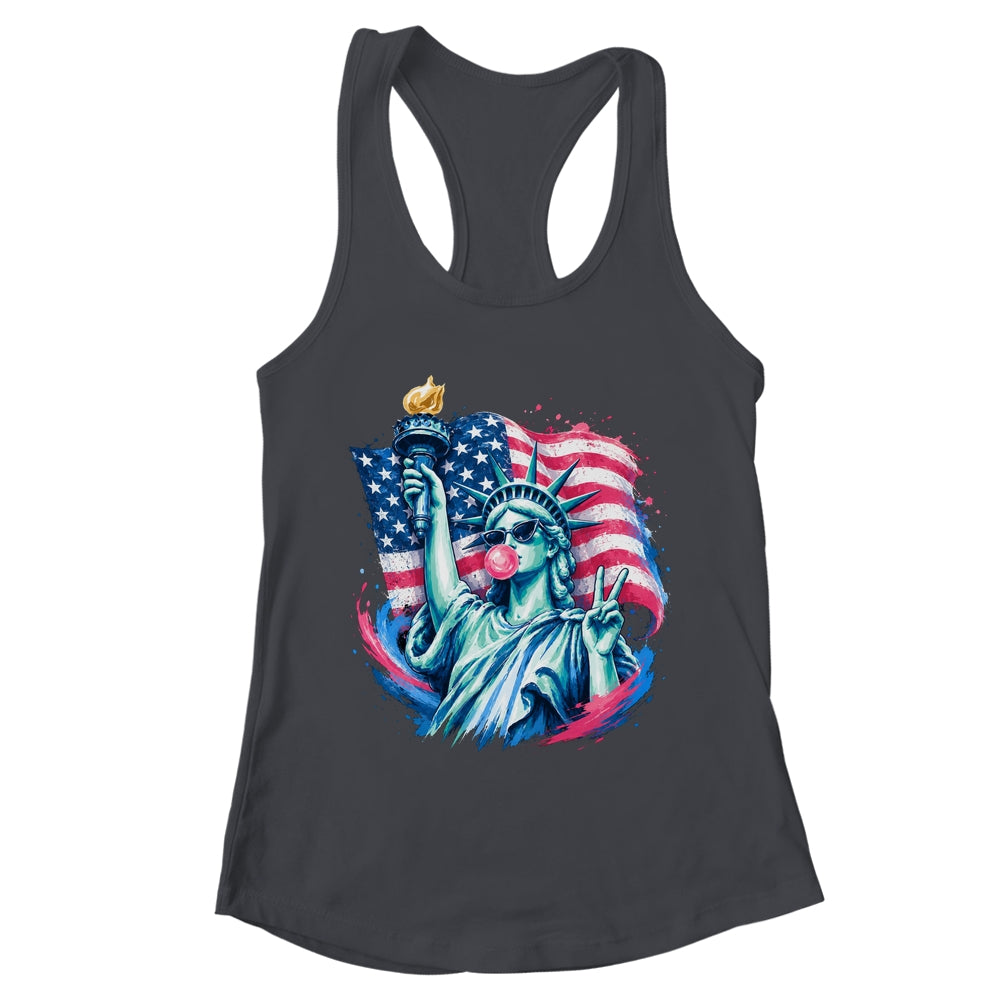 Brushstroke Statue Of Liberty Blowing Bubble Gum 4Th Of July Shirt & Tank Top | teecentury