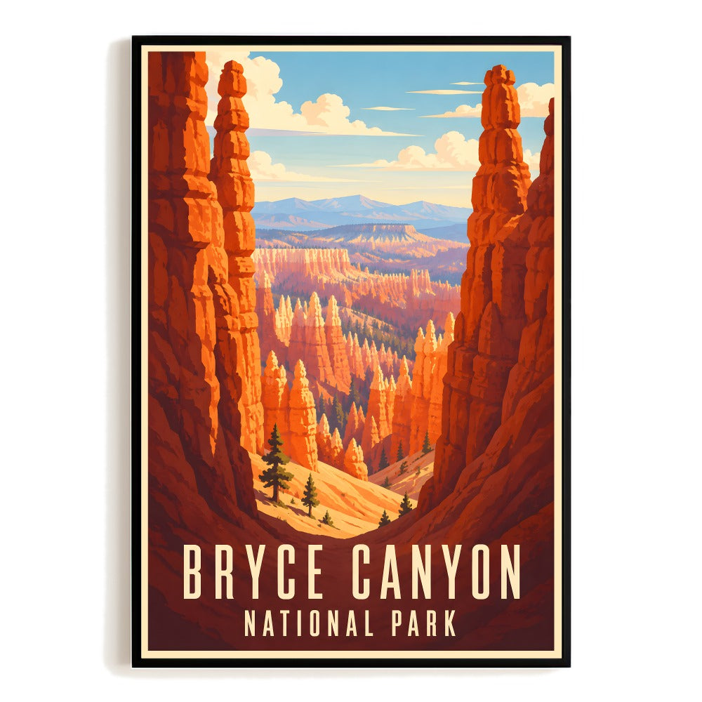 Bryce Canyon National Park Travel Poster Vintage Landscape Wall Art Print Souvenir Utah Red Rocks Nature Scenery Painting For Home Bedroom Kitchen Dorm Decor Unframed | teecentury