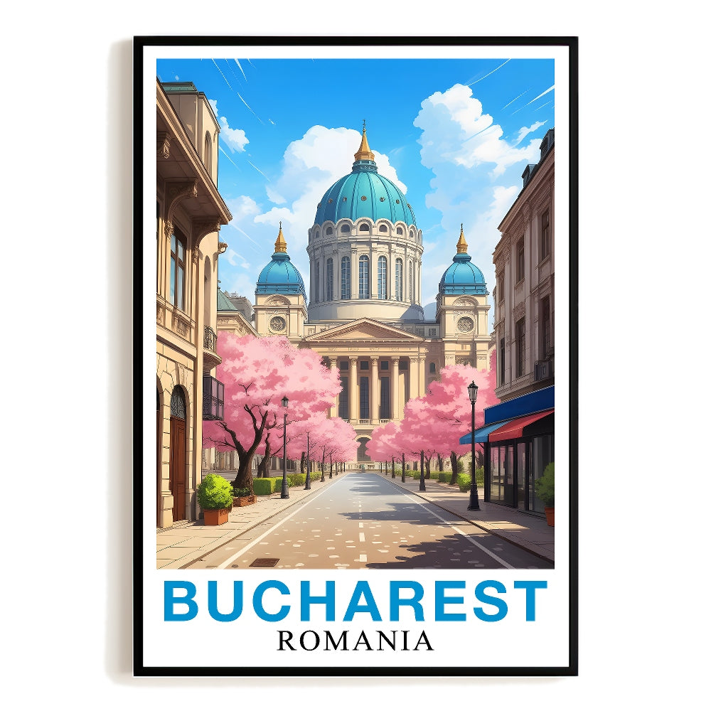 Bucharest Romania Vintage Travel Poster Historic Culture Lovers Souvenir Wall Art Landscape Print Ideal For Home Decoration Gifts Living Room Office Decor Unframed | teecentury