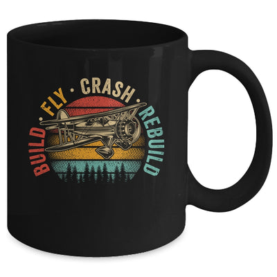 Build Fly Crash Rebuild Model Airplane Pilot RC Plane Retro Mug | teecentury