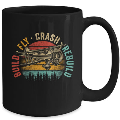 Build Fly Crash Rebuild Model Airplane Pilot RC Plane Retro Mug | teecentury