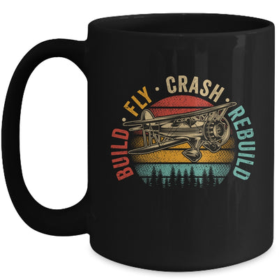 Build Fly Crash Rebuild Model Airplane Pilot RC Plane Retro Mug | teecentury