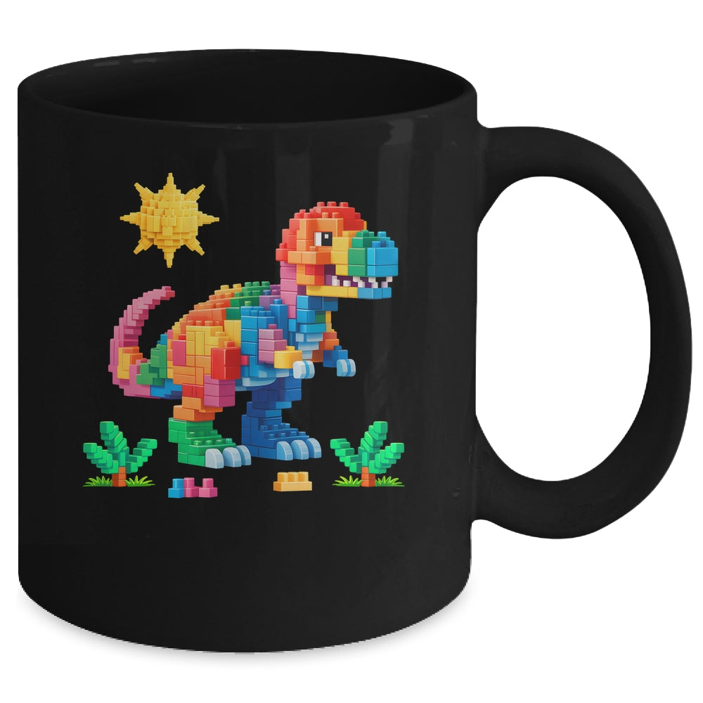 Building Bricks Builder Block Dinosaur T-Rex Boys Kids Men Mug | teecentury