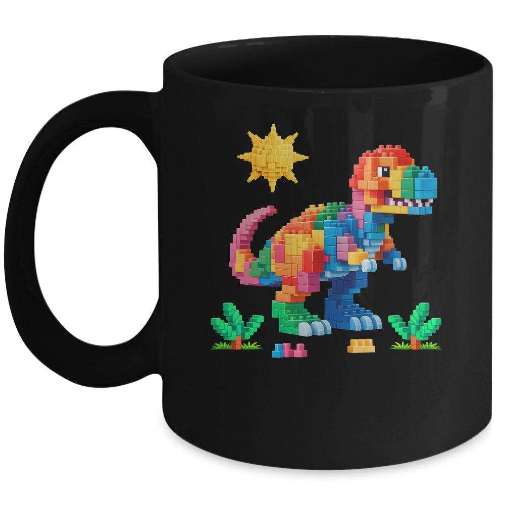 Building Bricks Builder Block Dinosaur T-Rex Boys Kids Men Mug | teecentury