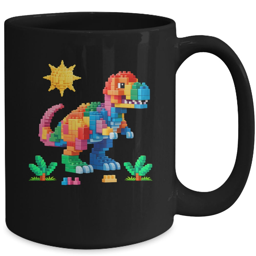 Building Bricks Builder Block Dinosaur T-Rex Boys Kids Men Mug | teecentury