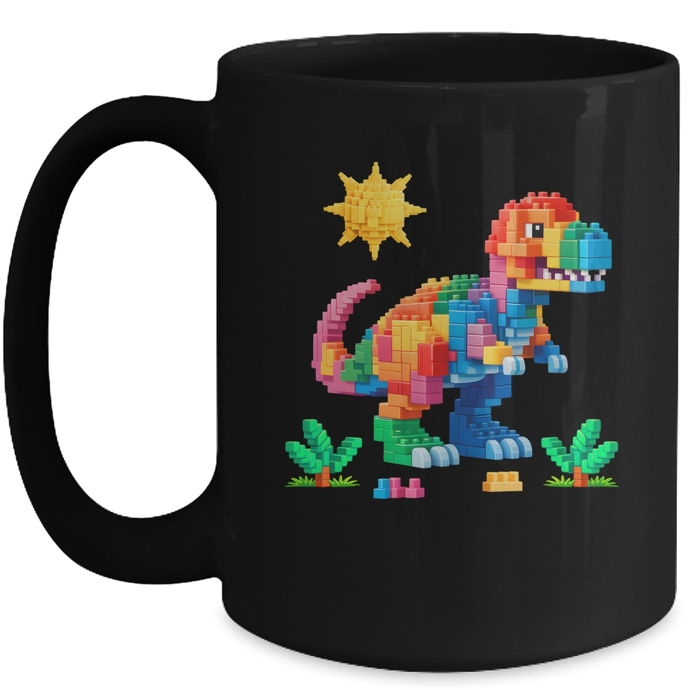 Building Bricks Builder Block Dinosaur T-Rex Boys Kids Men Mug | teecentury