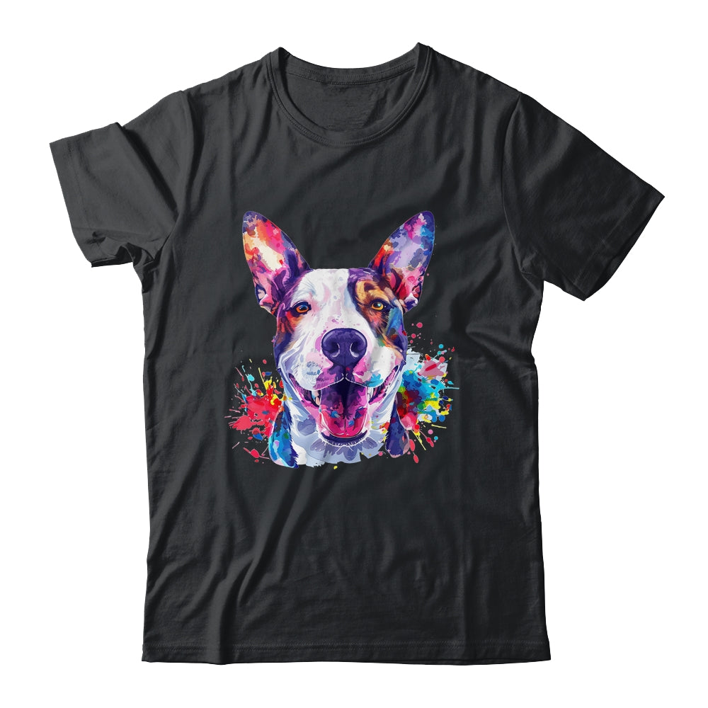Bull Terrier Mom Lover Puppy Dog Watercolor Tie Dye Painting Shirt & Tank Top | teecentury
