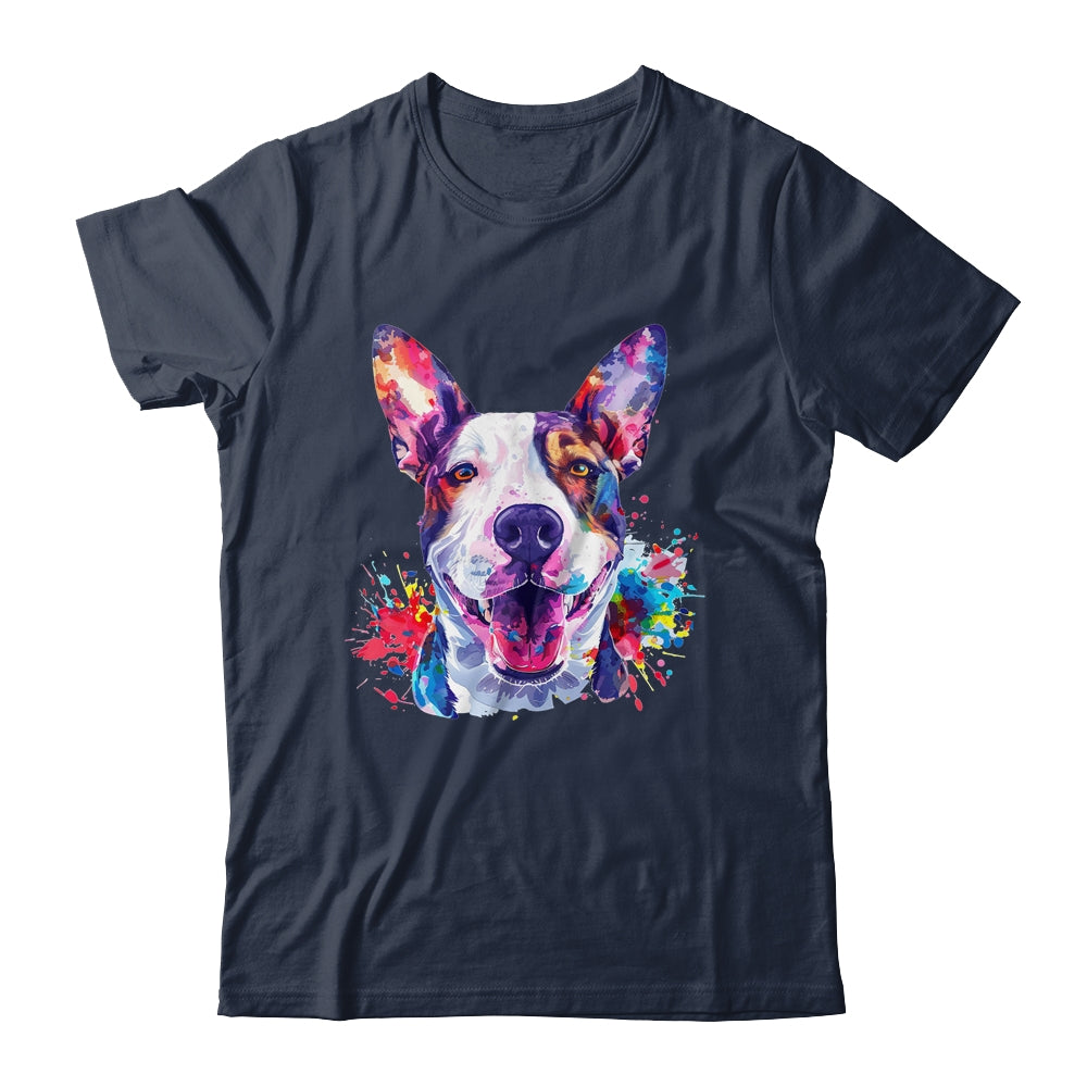 Bull Terrier Mom Lover Puppy Dog Watercolor Tie Dye Painting Shirt & Tank Top | teecentury