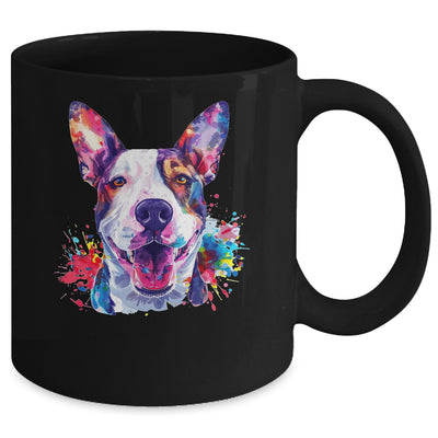 Bull Terrier Mom Lover Puppy Dog Watercolor Tie Dye Painting Mug | teecentury